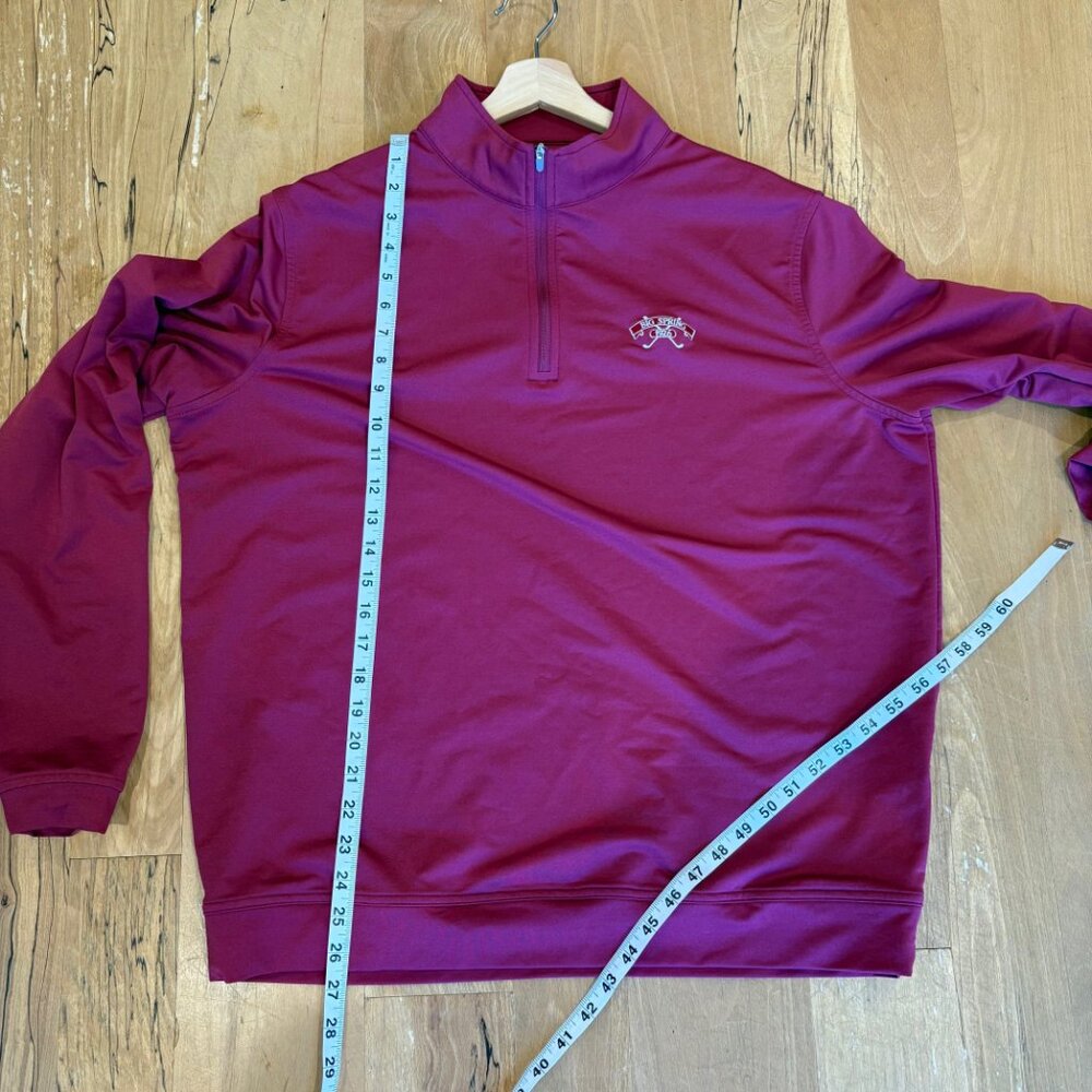 Peter Millar Performance 1/4 Pullover Maroon Big … - image 7
